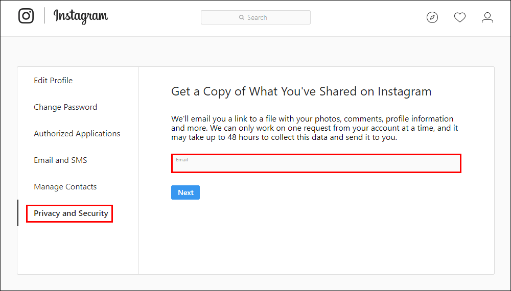 How to Download a Copy of Your Instagram Profile. (Download Instagram Data)
